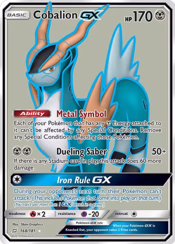 Cobalion GX (Full Art) (168/181), SM - Team Up — Pokémon card price