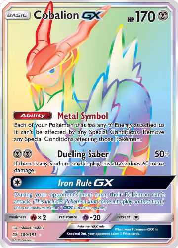 Cobalion GX (Secret) (189/181), SM - Team Up — Pokémon card price