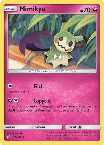 Mimikyu (112/181), SM - Team Up — Pokémon card price