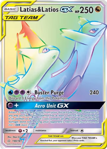Latias & Latios GX (Secret) (190/181), SM - Team Up — Pokémon card price