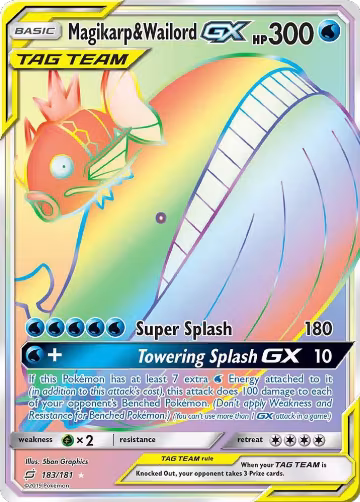 Magikarp & Wailord GX (Secret) (183/181), SM - Team Up — Pokémon card price