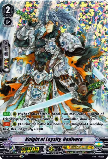 Knight of Loyalty, Bedivere (OR) (V-BT03/OR01EN), V-BT03: Miyaji Academy CF Club — Vanguard card price