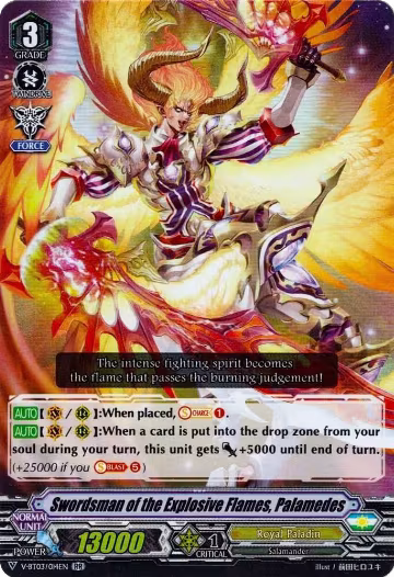 Swordsman of the Explosive Flames, Palamedes (V-BT03/014EN), V-BT03: Miyaji Academy CF Club — Vanguard card price
