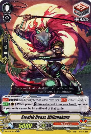 Stealth Beast, Mijingakure (V-BT03/022EN), V-BT03: Miyaji Academy CF Club — Vanguard card price