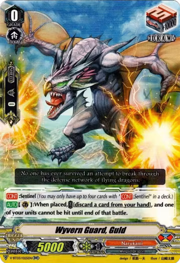 Wyvern Guard, Guld (V-BT03/025EN), V-BT03: Miyaji Academy CF Club — Vanguard card price