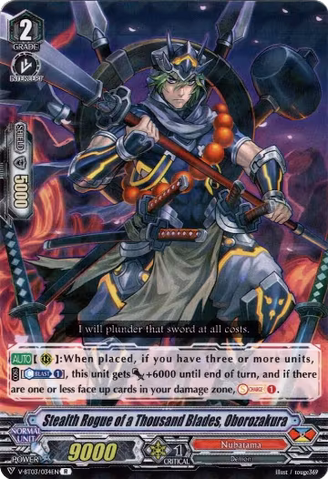 Stealth Rogue of a Thousand Blades, Oborozakura (V-BT03/034EN), V-BT03: Miyaji Academy CF Club — Vanguard card price