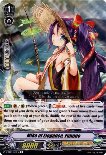 Miko of Elegance, Fumino (V-BT03/053EN), V-BT03: Miyaji Academy CF Club — Vanguard card price