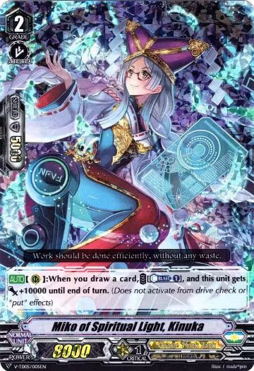 Miko of Spiritual Light, Kinuka (RRR Foil) (V-TD05/005EN), V-TD05: Misaki Tokura — Vanguard card price