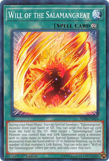 Will of the Salamangreat (SDSB-EN026), Structure Deck: Soulburner — Yu-Gi-Oh! card price