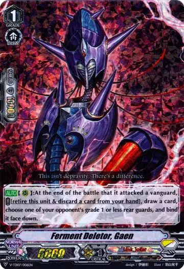 Ferment Deletor, Gaen (RRR Foil) (V-TD07/006EN), V-TD07: Kouji Ibuki — Vanguard card price