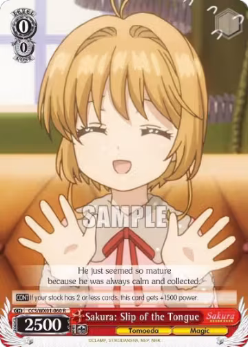 Sakura: Slip of the Tongue (CCS/WX01-060 R), Cardcaptor Sakura: Clear Card — Weiß Schwarz card price