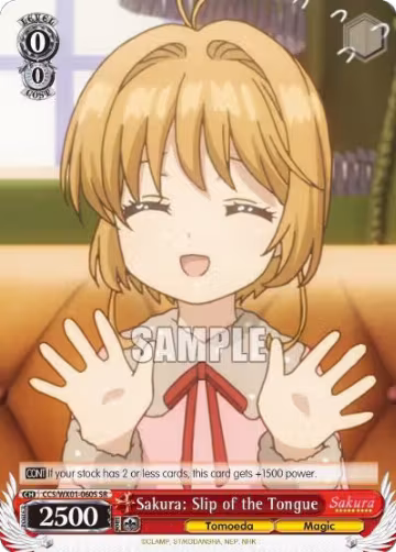 Sakura: Slip of the Tongue (SR) (CCS/WX01-060S SR), Cardcaptor Sakura: Clear Card — Weiß Schwarz card price