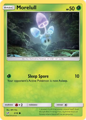 Morelull (Holo Common) (3/18), Detective Pikachu — Pokémon card price
