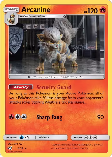Arcanine (6/18), Detective Pikachu — Pokémon card price