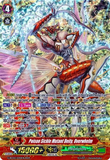 Poison Sickle Mutant Deity, Overwhelm (G-RC02/030EN), G-RC02: Revival Collection — Vanguard card price