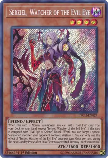 Serziel, Watcher of the Evil Eye (INCH-EN027), The Infinity Chasers — Yu-Gi-Oh! card price