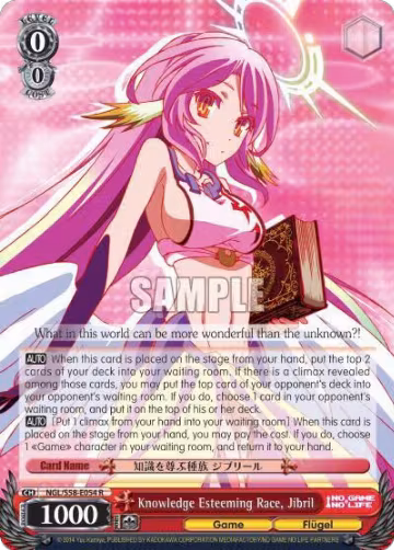 Knowledge Esteeming Race, Jibril (NGL/S58-E054 R), No Game No Life — Weiß Schwarz card price