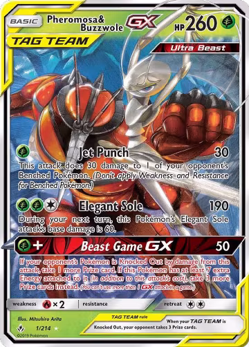 Pheromosa & Buzzwole GX (1/214), SM - Unbroken Bonds — Pokémon card price