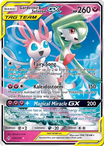 Gardevoir & Sylveon GX (130/214), SM - Unbroken Bonds — Pokémon card price