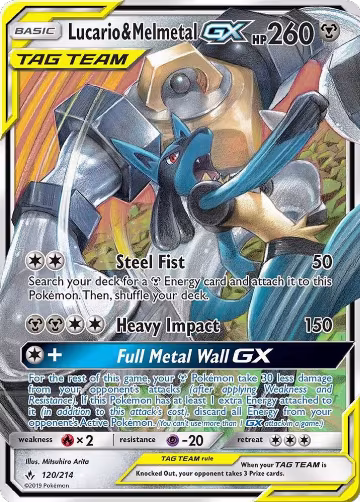 Lucario & Melmetal GX (120/214), SM - Unbroken Bonds — Pokémon card price