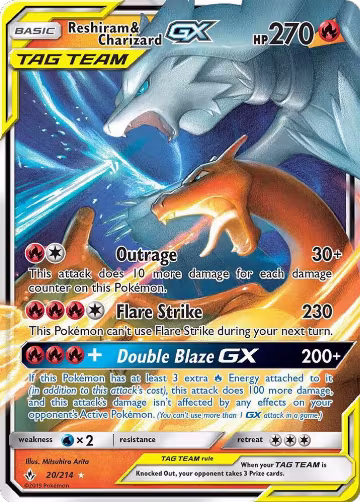 Reshiram & Charizard GX (20/214), SM - Unbroken Bonds — Pokémon card price