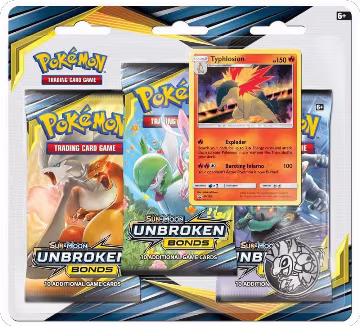 Unbroken Bonds 3 Pack Blister [Typhlosion], SM - Unbroken Bonds — Pokémon sealed product price