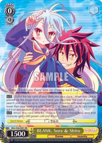 BLANK, Sora & Shiro (NGL/S58-E001 RR), No Game No Life — Weiß Schwarz card price