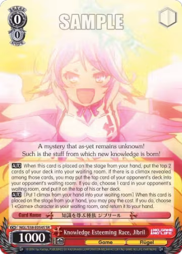Knowledge Esteeming Race, Jibril (SR) (NGL/S58-E054S SR), No Game No Life — Weiß Schwarz card price