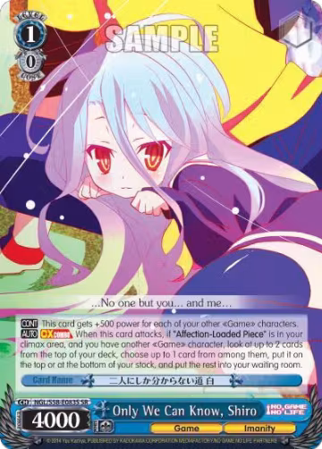 Only We Can Know, Shiro (SR) (NGL/S58-E083S SR), No Game No Life — Weiß Schwarz card price