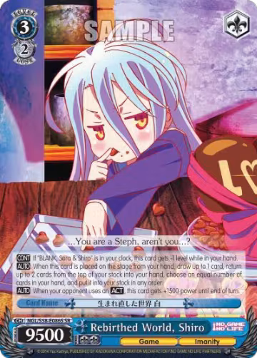 Rebirthed World, Shiro (SR) (NGL/S58-E086S SR), No Game No Life — Weiß Schwarz card price