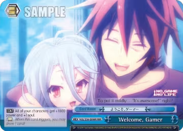 Welcome, Gamer (RRR) (NGL/S58-E098R RRR), No Game No Life — Weiß Schwarz card price