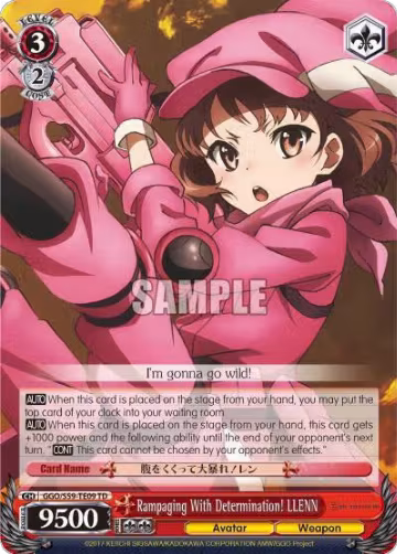 Rampaging With Determination! LLENN (GGO/S59-TE09 TD), SAO Alternative–Gun Gale Online — Weiß Schwarz card price