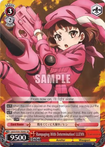 Rampaging With Determination! LLENN (SR) (GGO/S59-TE09S SR), SAO Alternative–Gun Gale Online — Weiß Schwarz card price