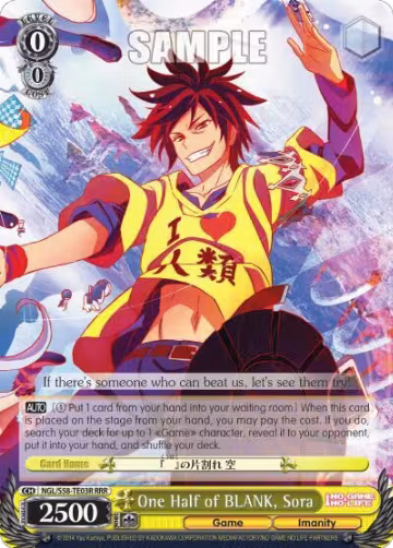 One Half of BLANK, Sora (RRR) (NGL/S58-TE03R RRR), No Game No Life — Weiß Schwarz card price
