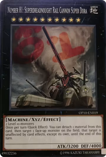 Number 81: Superdreadnought Rail Cannon Super Dora (OP10-EN019), OTS Tournament Pack 10 — Yu-Gi-Oh! card price