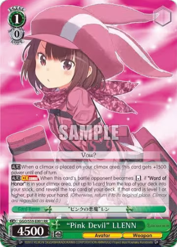 "Pink Devil" LLENN (GGO/S59-E001 RR), SAO Alternative–Gun Gale Online — Weiß Schwarz card price