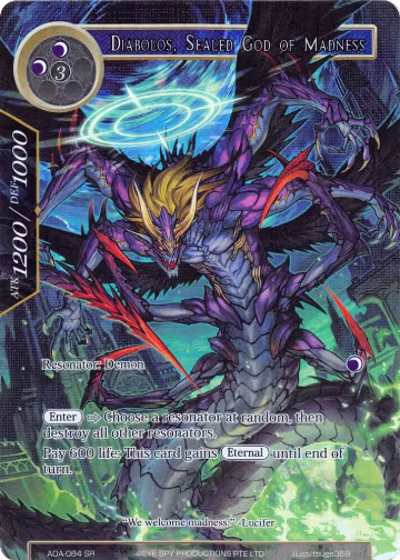 Diabolos, Sealed God of Madness (Full Art) (AOA-084), Awakening of the Ancients — Force of Will card price