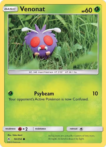Venonat (10) (10/214), SM - Unbroken Bonds — Pokémon card price