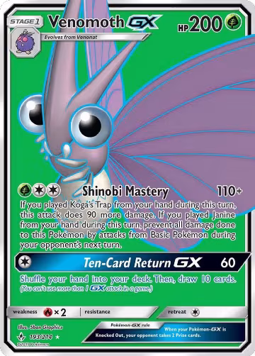 Venomoth GX (Full Art) (193/214), SM - Unbroken Bonds — Pokémon card price