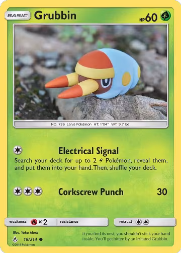 Grubbin (18/214), SM - Unbroken Bonds — Pokémon card price