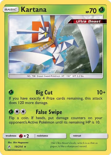 Kartana (19/214), SM - Unbroken Bonds — Pokémon card price