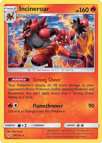 Incineroar (29/214), SM - Unbroken Bonds — Pokémon card price