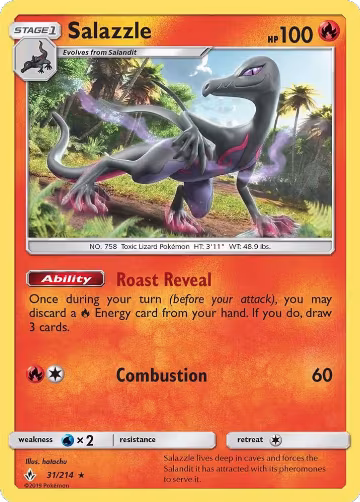 Salazzle (31/214), SM - Unbroken Bonds — Pokémon card price