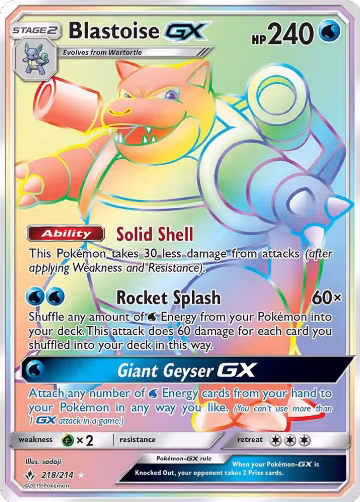 Blastoise GX (Secret) (218/214), SM - Unbroken Bonds — Pokémon card price