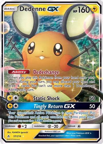 Dedenne GX (57/214), SM - Unbroken Bonds — Pokémon card price