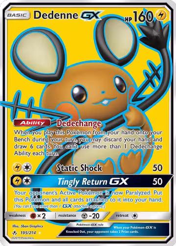 Dedenne GX (Full Art) (195/214), SM - Unbroken Bonds — Pokémon card price