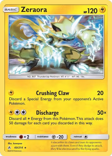 Zeraora (60/214), SM - Unbroken Bonds — Pokémon card price