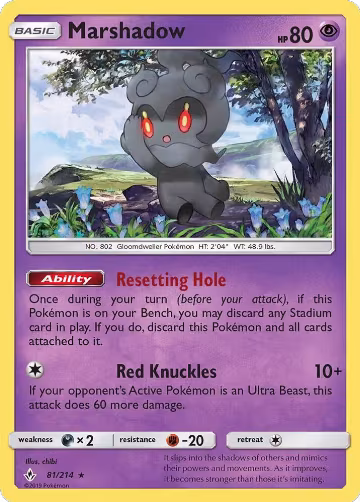 Marshadow (81/214), SM - Unbroken Bonds — Pokémon card price