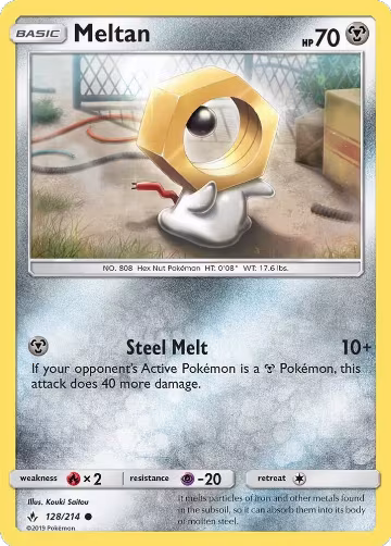 Meltan (128/214), SM - Unbroken Bonds — Pokémon card price