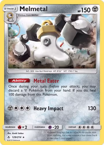 Melmetal (129/214), SM - Unbroken Bonds — Pokémon card price